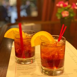 The perfect pre-game plan: a Negroni at Amata. 🥃🏀 #AmataNYC